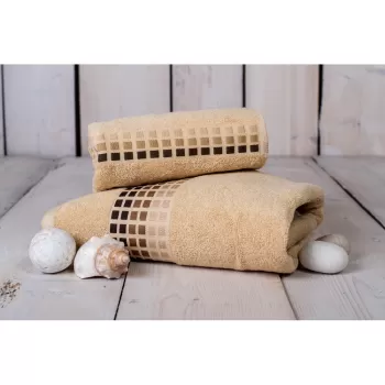 Prosop de bumbac bej 100x50 cm Darwin - My House imagine