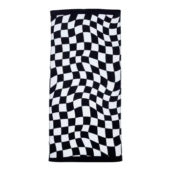 Prosop de plaja alb-negru din bumbac 76x160 cm Checkerboard - Catherine Lansfield imagine
