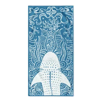 Prosop de plaja albastru 90x180 cm Shark - DecoKing imagine
