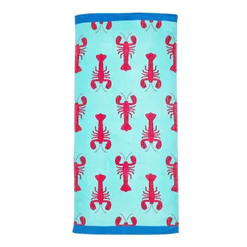 Prosop de plaja albastru din bumbac 76x160 cm Lobster - Catherine Lansfield imagine