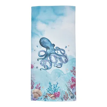 Prosop de plaja albastru din bumbac 76x160 cm Octopus - Catherine Lansfield imagine