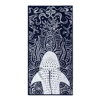 Prosop de plaja albastru inchis 90x180 cm Shark - DecoKing imagine