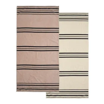 Prosop de plaja bej 75x150 cm Banded Stripe - Catherine Lansfield imagine