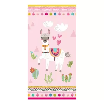 Prosop de plaja cu imprimeu Good Morning Lama, 75 x 150 cm imagine