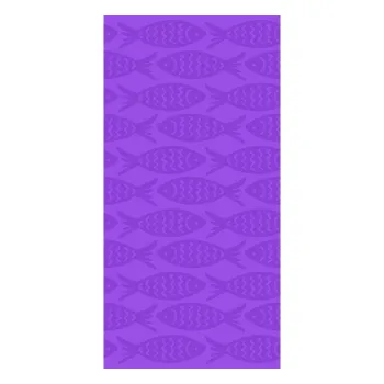 Prosop de plaja mov din bumbac 70x140 cm Fishes - B.E.S. imagine