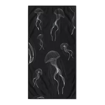 Prosop de plaja negru-alb 90x180 cm Jellyfish - DecoKing imagine