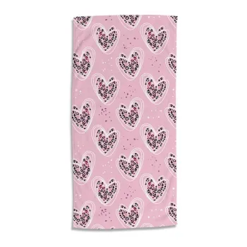 Prosop de plaja roz din catifea pentru copii 75x150 cm Femke - Good Morning imagine