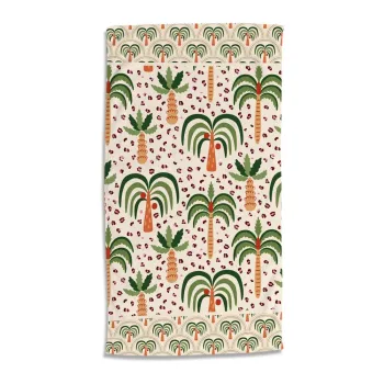 Prosop de plaja verde/bej din catifea 100x180 cm Cezan - Good Morning imagine