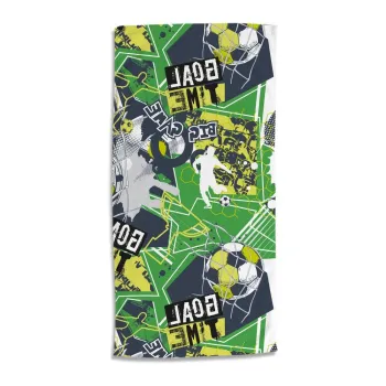Prosop de plaja verde din catifea pentru copii 75x150 cm Goaltime - Good Morning imagine