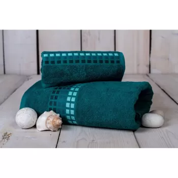 Prosop din bumbac albastru-turcoaz 100x50 cm Darwin - My House imagine