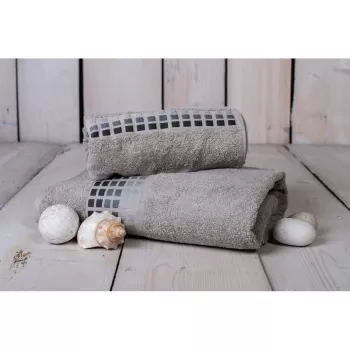 Prosop din bumbac gri 100x50 cm Darwin - My House imagine