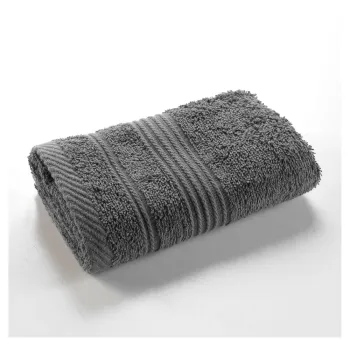 Prosop gri inchis din bumbac din frotir 30x50 cm Tendresse - douceur d'interieur imagine