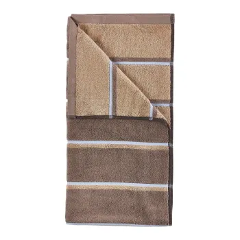 Prosop maro/bej din bumbac 70x140 cm Sauna aEURZone imagine