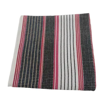 Prosop negru-alb din bumbac gofrat/de lucru 50x100 cm - JAHU collections imagine