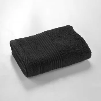 Prosop negru din bumbac din frotir 50x90 cm Tendresse - douceur d'interieur imagine