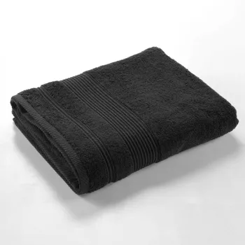 Prosop negru din bumbac din frotir 90x150 cm Tendresse - douceur d'interieur imagine