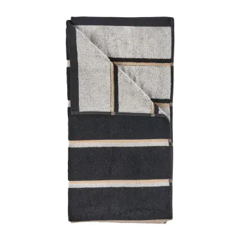 Prosop negru/gri deschis din bumbac 50x100 cm Sauna aEURZone imagine
