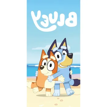 Prosop pentru copii albastru-bej din bumbac 70x140 cm Bluey 