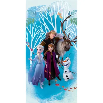 Prosop pentru copii albastru din bumbac 70x140 cm Frozen 