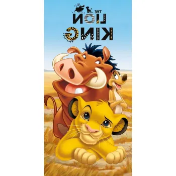 Prosop pentru copii albastru-maro din bumbac 70x140 cm Lion King - Jerry Fabrics imagine