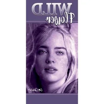 Prosop pentru copii mov din bumbac 70x140 cm Billie Eilish - Jerry Fabrics imagine