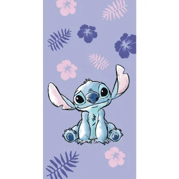 Prosop pentru copii mov din bumbac 70x140 cm Lilo and Stitch - Jerry Fabrics imagine
