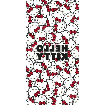 Prosop pentru copii rosu/alb din bumbac 70x140 cm Hello Kitty - Jerry Fabrics imagine