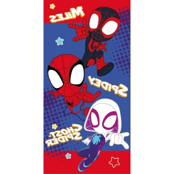 Prosop pentru copii rosu-albastru din bumbac 70x140 cm Spidey - Jerry Fabrics imagine