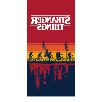 Prosop pentru copii rosu din bumbac 70x140 cm Stranger Things - Jerry Fabrics imagine