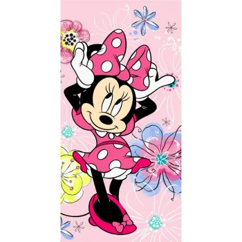 Prosop pentru copii roz din bumbac 70x140 cm Minnie 