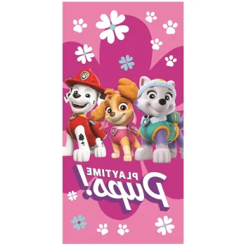 Prosop pentru copii roz din bumbac 70x140 cm Paw Patrol - Jerry Fabrics imagine