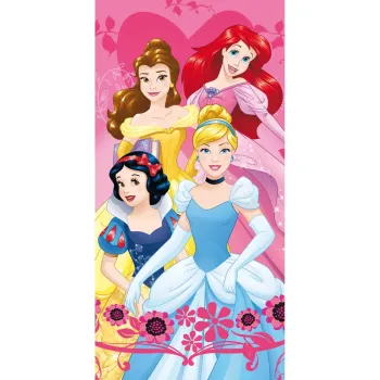 Prosop pentru copii roz din frotir 70x140 cm Princesses - Jerry Fabrics imagine