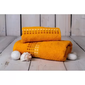 Prosop portocaliu din bumbac 100x50 cm Darwin - My House imagine