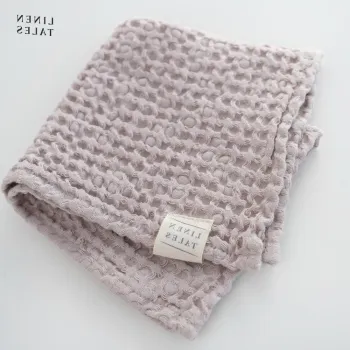 Prosop roz deschis 50x70 cm Honeycomb - Linen Tales imagine