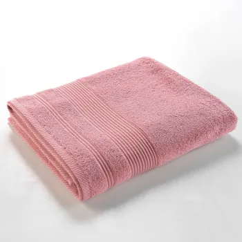 Prosop roz din bumbac din frotir 90x150 cm Tendresse - douceur d'interieur imagine