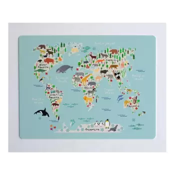 Protectie pentru masa sau birou Little Nice Things World Map, 55 x 35 cm imagine