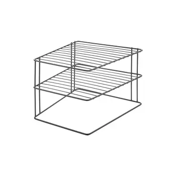 Raft dublu suplimentar pentru dulapul de bucatarie Metaltex Palio Lava, negru imagine