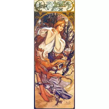 Reproducere tablou Alfons Mucha - Spring, 80 x 30 cm imagine