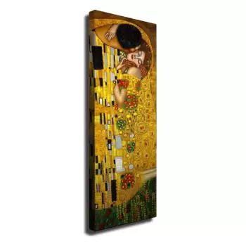 Reproducere tablou pe panza Gustav Klimt The Kiss, 30 x 80 cm imagine