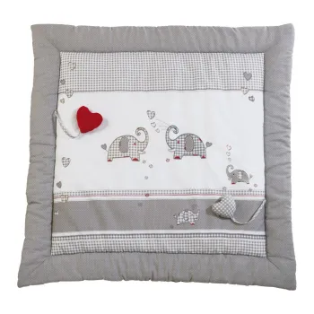 Saltea de joaca pentru copii alba/gri 100x100 cm Jumbo twins - Roba imagine