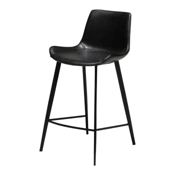 Scaun bar din piele ecologica DAN-FORM Denmark Hype, inaltime 91 cm, negru imagine