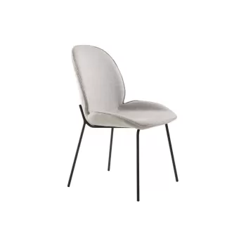 Scaun cu husa din catifea si picioare metalice Canett Hella, gri imagine