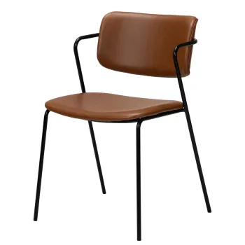 Scaun cu husa din piele artificiala DAN-FORM Denmark Zed, maro imagine