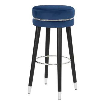 Scaun de bar albastru din catifea 74 cm Paris - Mauro Ferretti imagine