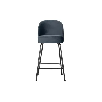 Scaun de bar albastru din catifea (inaltime sezut 64 cm) Vogue - WOOOD imagine