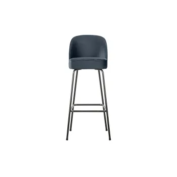 Scaun de bar albastru din catifea (inaltime sezut 79 cm) Vogue - WOOOD imagine