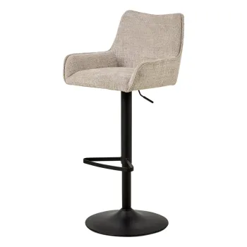 Scaun de bar bej cu inaltime ajustabila, cu cotiere (inaltime sezut 85 cm) Eddie - Actona imagine