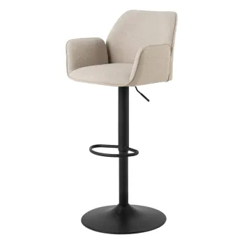 Scaun de bar bej cu inaltime ajustabila, cu cotiere (inaltime sezut 85 cm) Glenda - Actona imagine
