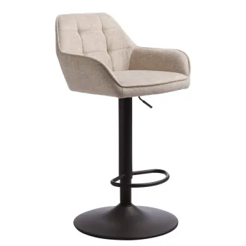 Scaun de bar bej cu inaltime ajustabila Nolan - Unique Furniture imagine