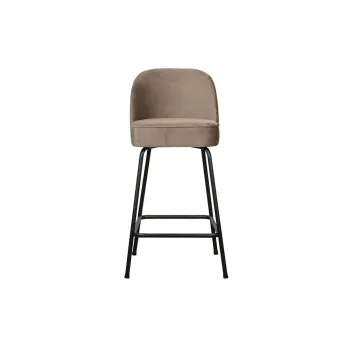 Scaun de bar bej din catifea (inaltime sezut 64 cm) Vogue - WOOOD imagine